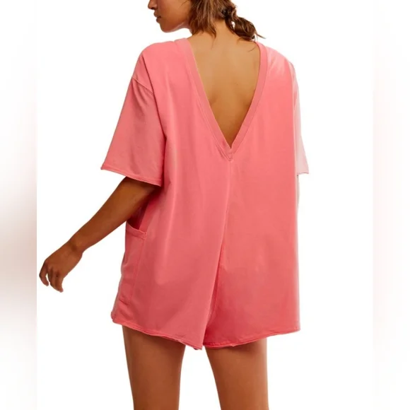 Free People Hibiscus Hot Shot Tee Romper Size XL - Picture 6 of 6
